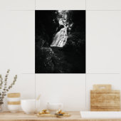 Poster Cascade Šum en noir et blanc (Cuisine)