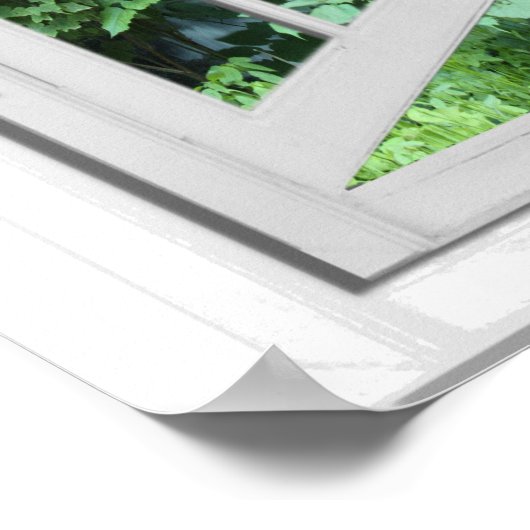 Poster Cascade Trompe l'oeil Effet Fake Window (Coin)