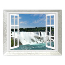 Cascade Trompe l'oeil Vue de Fausse Fenêtre