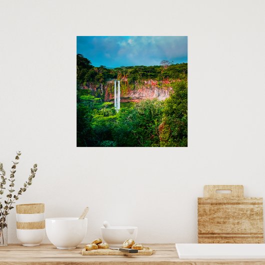 Poster Cascade tropicale de la forêt tropicale (Cuisine)