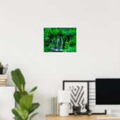 Poster Cascade Tropicale En Cascade Dans La Forêt Pluvial (Bureau à domicile)