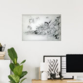 POSTER CASCADES AVEC JEUNE FILLE (Bureau à domicile)