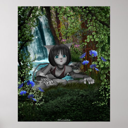 Poster Cascades Cutie Anime Kitten 1 (Devant)