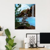 Poster Cascades Cutie Anime Kitten Lune 3 (Bureau à domicile)