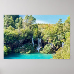 Poster Cascades dans le parc national de Plitvice - Croat