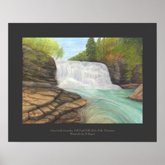 Poster Cascades de Cane Creek - Waterfall Art Imprimer (Devant)