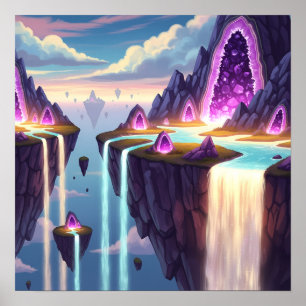 Poster Cascades de Cristal de Lumière dans les Îles de Rê