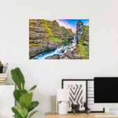Poster Cascades de Kolufossar, Islande (Bureau à domicile)