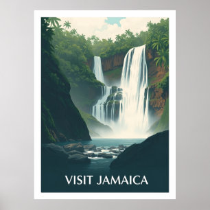 Poster Cascades de la rivière Dunn, Jamaïque illustration