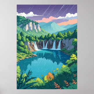 Poster Cascades des lacs de Plitvice Art