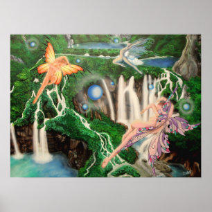 Poster Cascades et lumières dansantes