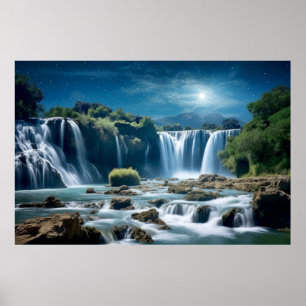 Poster Cascades Paysage Méditation Serène