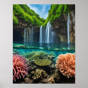 Poster Cascades tropicales colorées