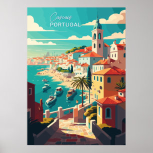 Poster Cascais de texte personnalisé Portugal