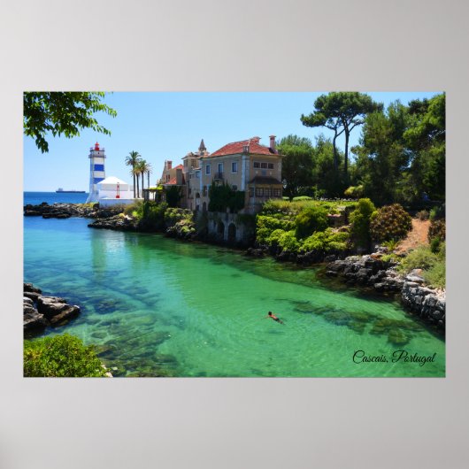 Poster Cascais Portugal Farol Père Noël Marta (Devant)