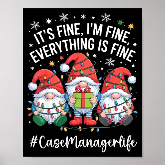 Poster Case Manager Gnome Everything Is Fine Funny Christ (Devant)