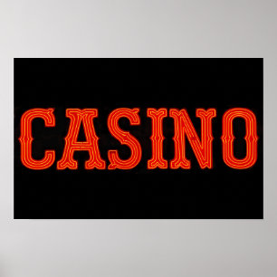 Poster Casino en Neon Red
