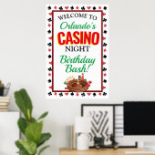 Poster Casino nuit personnalisée (Bureau à domicile)