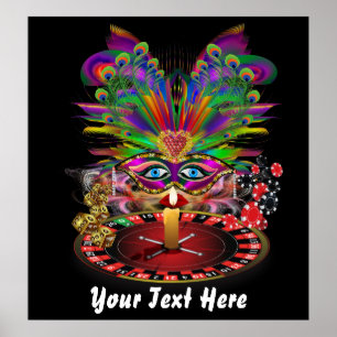 Poster Casino Vegas Queen Party 32"X"34 Voir les notes