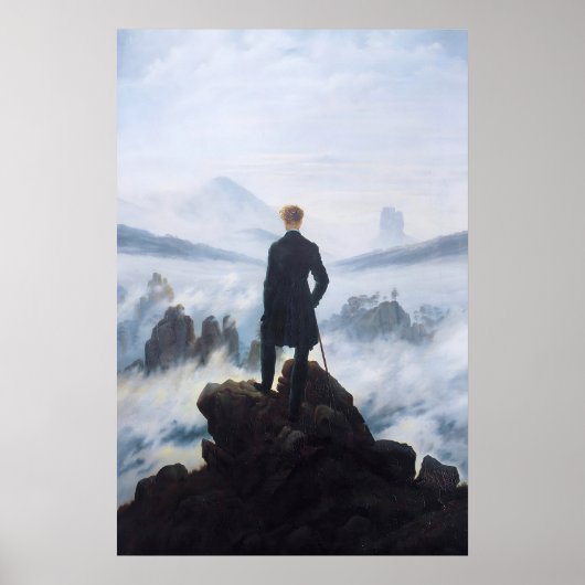 Poster Caspar David Friedrich Print Wanderer Above the (Devant)