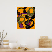 Poster casque art cool deejay (Cuisine)