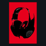 Poster Casque Black Red Pop Art<br><div class="desc">Hip hop,  R&B,  rock,  heavy metal,  techno,  punk,  rap,  classic,  african american,  jazz... . We love music,  we love listening cds,  radio. Enjoying watching video clibs,  mixes,  remixes,  covers.</div>