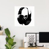 Poster Casque Black White Pop Art (Bureau à domicile)
