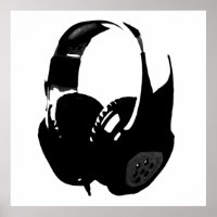 Casque Black White Pop Art