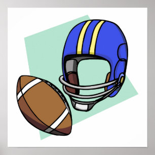 Poster casque bleu football