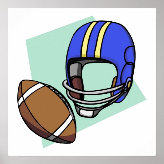 Poster casque bleu football (Devant)