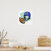 Poster casque bleu football (Cuisine)