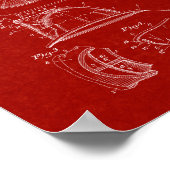 Poster Casque Cairns Fireman Brevet - Rouge Bourgogne (Coin)