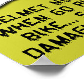 Poster Casque Cerveau Dommages Funny Dirt Vélo Motocross  (Coin)