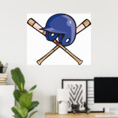 Poster Casque de baseball et chauves-souris (Bureau à domicile)