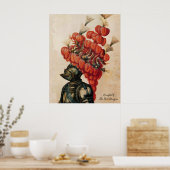 POSTER CASQUE DE CHEVALIER ANTIQUE, DRAGONS ET PIEDS ROUG (Cuisine)