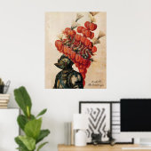 POSTER CASQUE DE CHEVALIER ANTIQUE, DRAGONS ET PIEDS ROUG (Bureau à domicile)