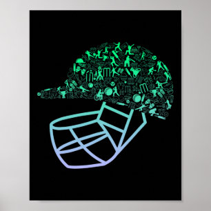 Poster Casque de cricket pour garçons joueurs de cricket