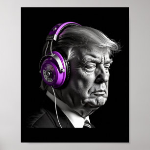 Poster Casque de Donald Trump Drôle Président Dj Art