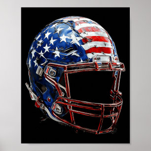 Poster Casque de football américain drapeau États-Unis sp