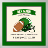 Poster Casque de football américain vert Statistiques de  (Devant)