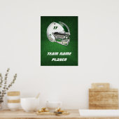 Poster Casque de football blanc et vert foncé (Cuisine)