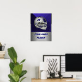 Poster Casque de football bleu argent et marine (Bureau à domicile)