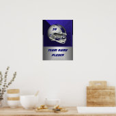 Poster Casque de football bleu argent et marine (Cuisine)