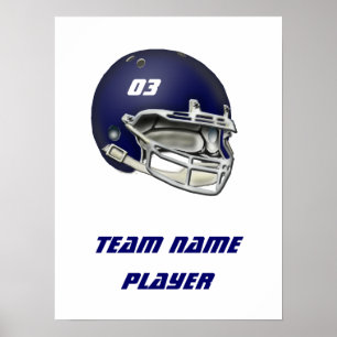 Poster Casque de football bleu de la Marine