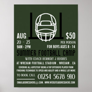Poster Casque de football & But, Camp de football publici