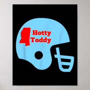 Poster Casque de football Hotty Toddy avec contour de l'É
