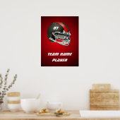 Poster Casque de football noir et rouge (Cuisine)
