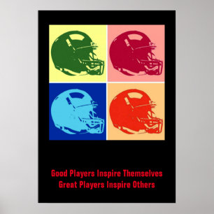 Poster Casque De Football Pop Art Inspirationnel