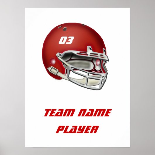 Poster Casque de football rouge (Devant)