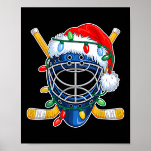 Poster Casque de hockey sur glace de Noël Santa Xmas Homm